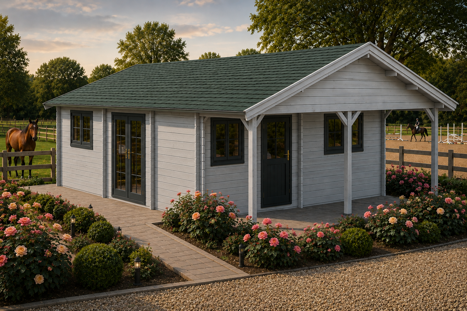 Large Log Cabins Annexe Logtech ltd