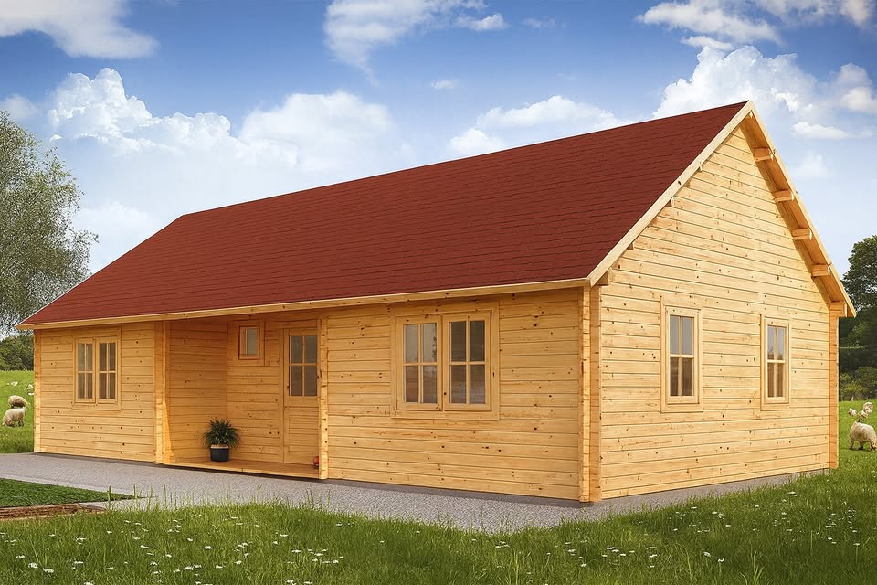 Insulated 2 bedroom Log Cabin Logtech ltd