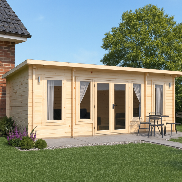 Log Cabin Pent Roof UPVC
