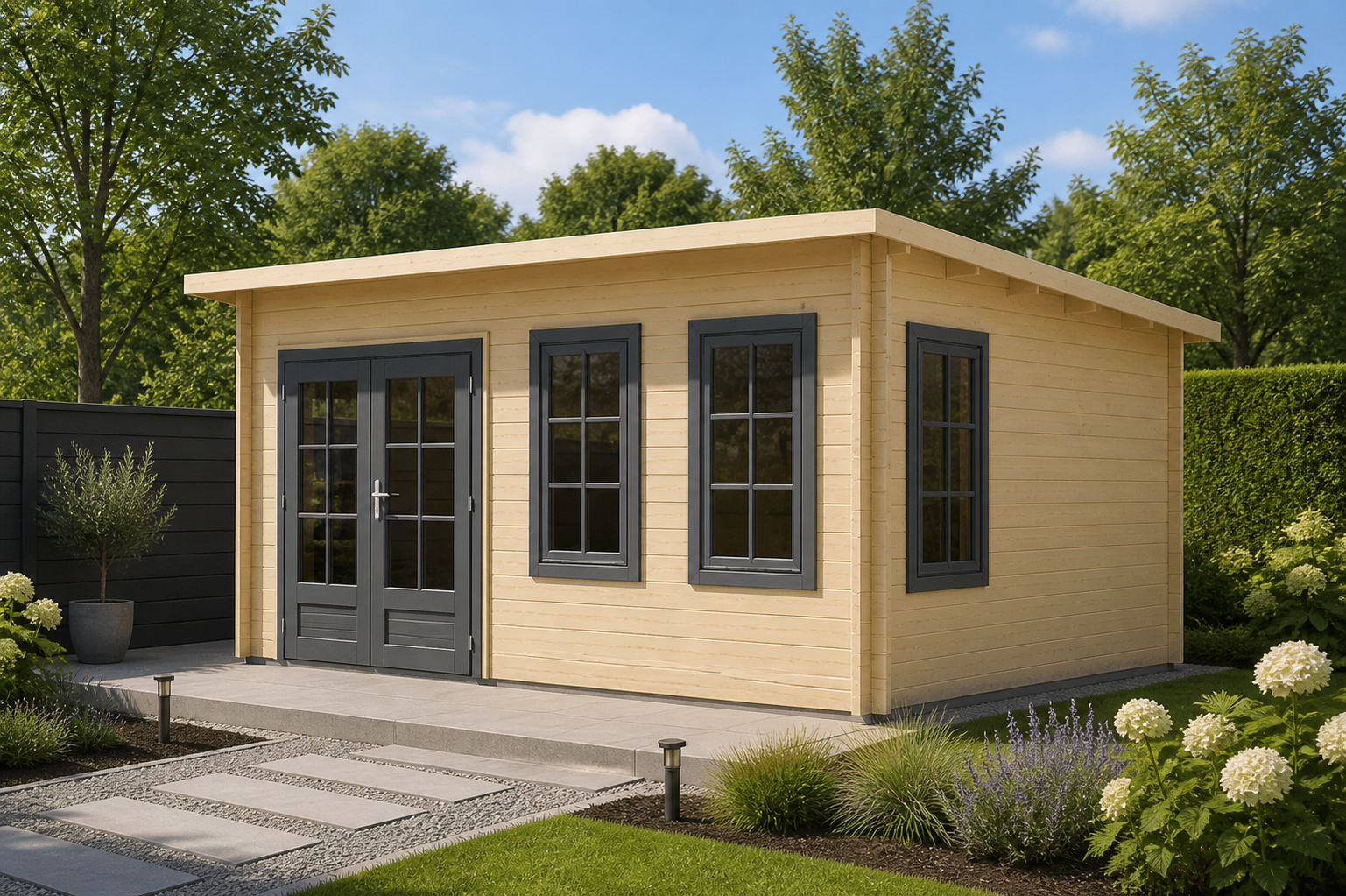 Compact Log Cabins UK UPVC Pent roof