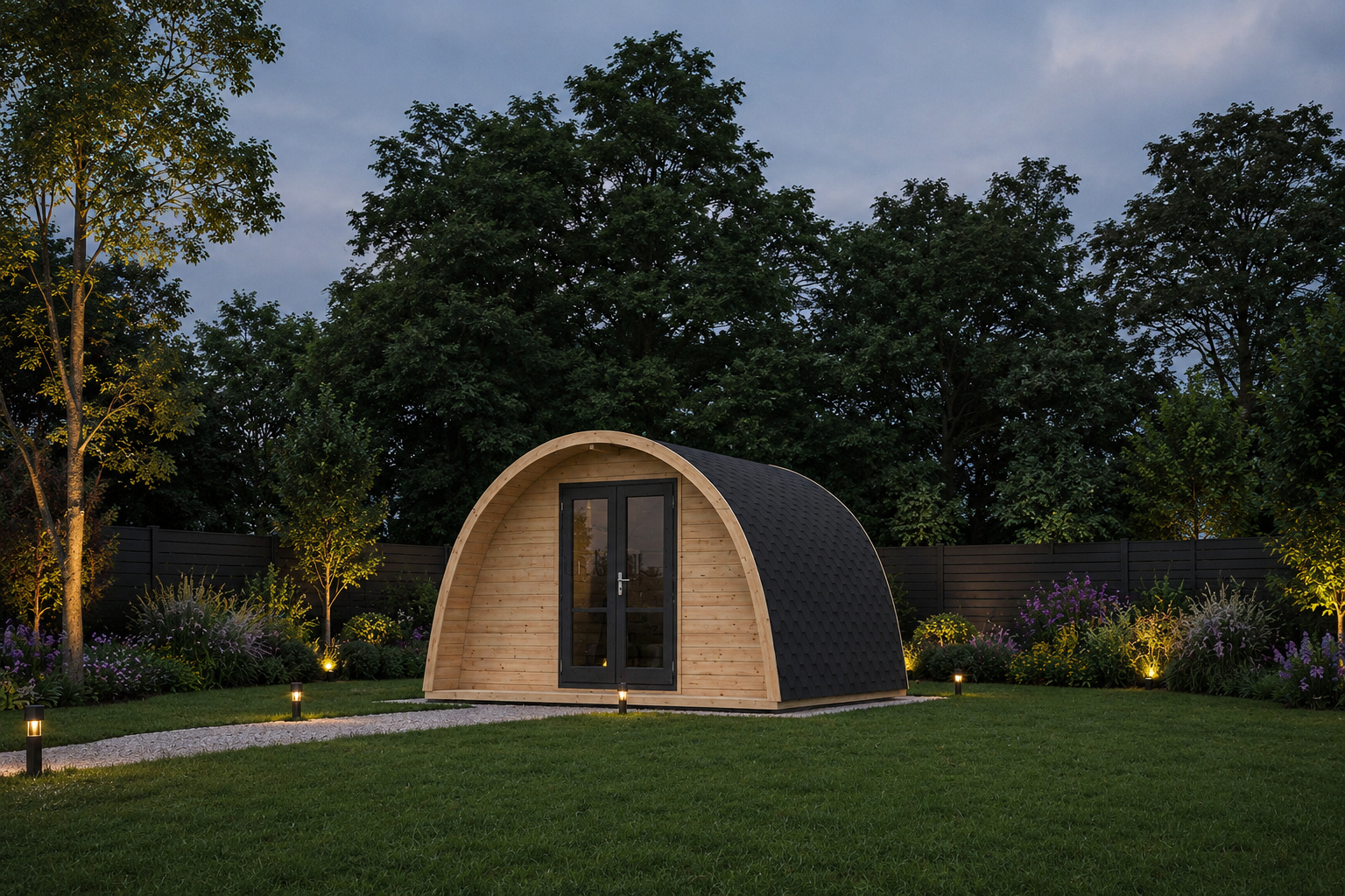 Large Log Cabin. Annexe Glamping pod log cabin supplied and installed by Logtech Ltd in the UK