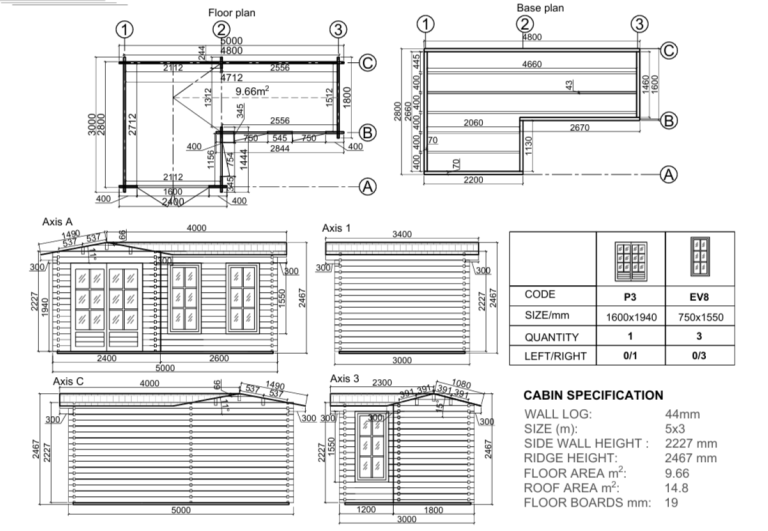Logtech ltd Log Cabin 44mm