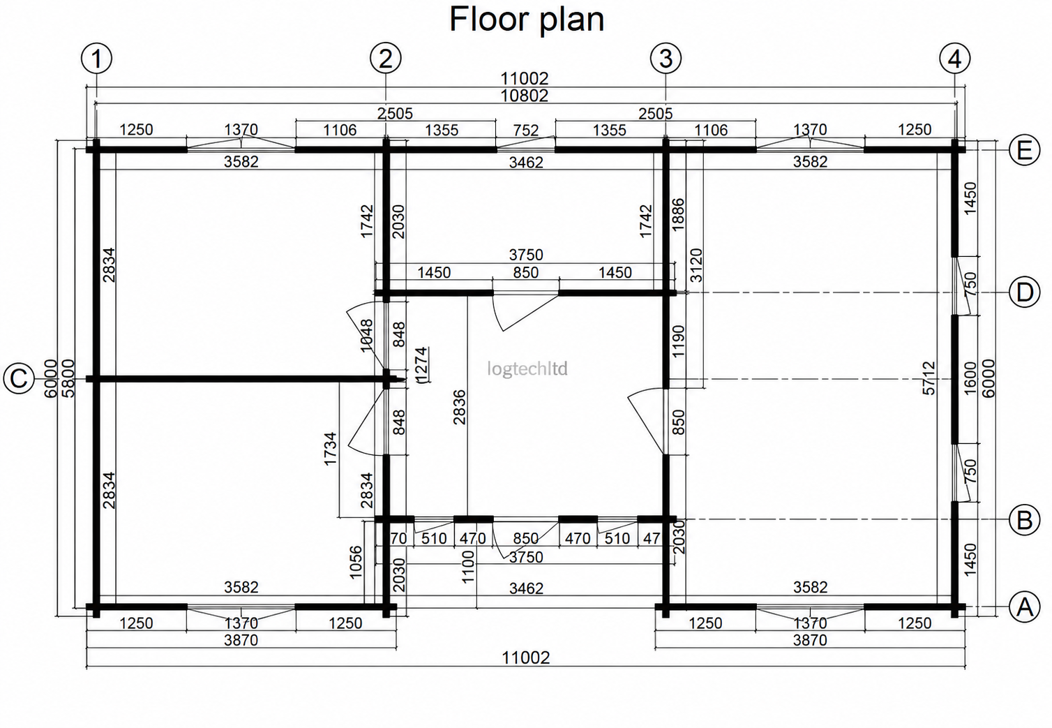 Insulated Large Log Cabin measurements