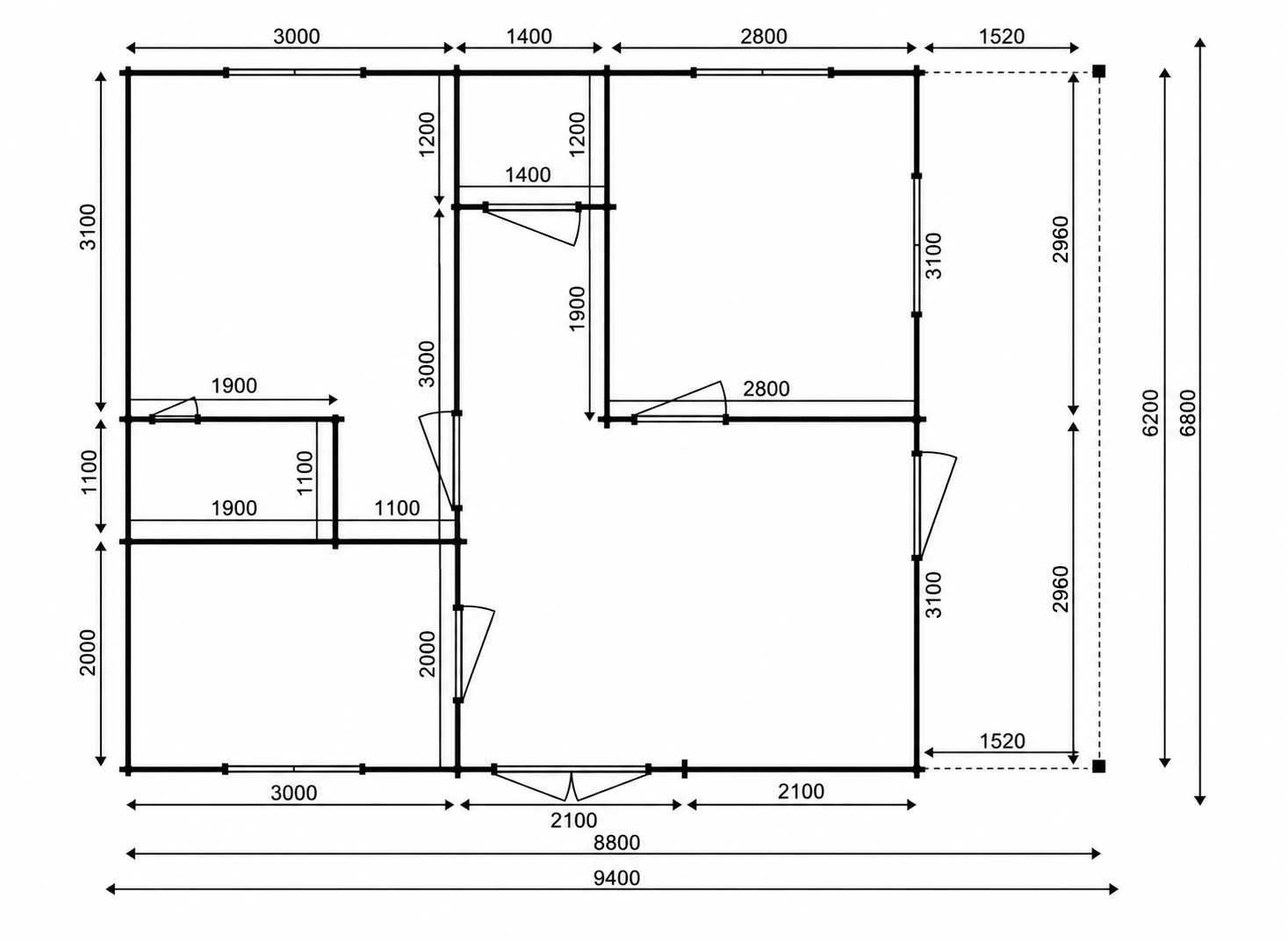 Log Cabin All Year Round Logtech Ltd floor plan